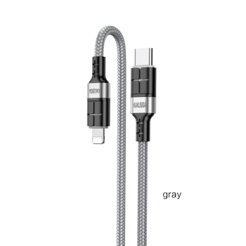 Kabel USB Kakusiga KSC-696 Typ-C/Lightning 1.2m PD20W SZARY